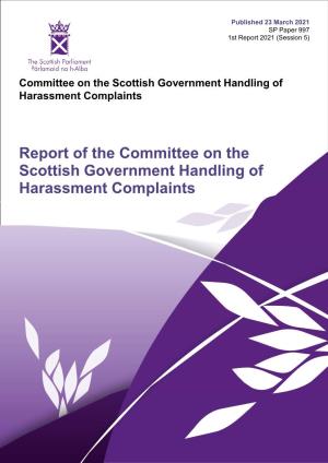 Report of the Committee on the Scottish Government Handling of Harassment Complaints