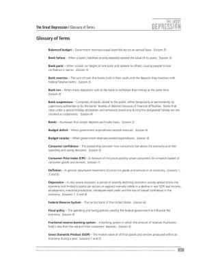 The-Great-Depression-Glossary.Pdf