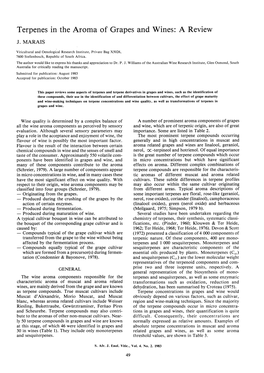 Terpenes in the Aroma of Grapes and Wines: a Review