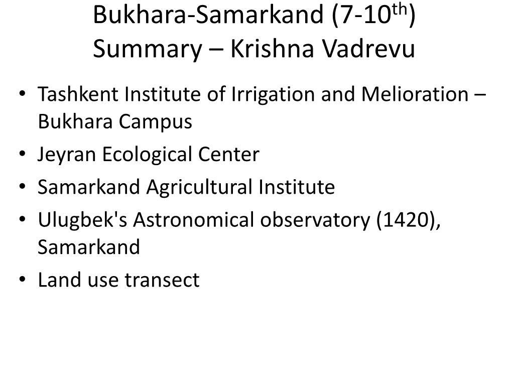 Bukhara-Samarkand