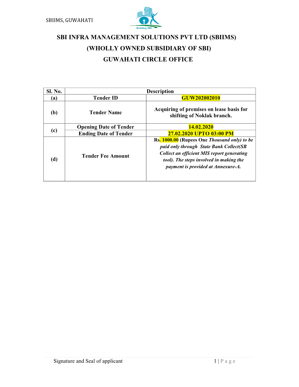 Sbi Infra Management Sol (Wholly Owned Su Guwahati