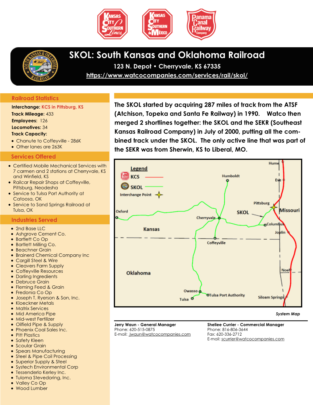 SKOL: South Kansas and Oklahoma Railroad 123 N