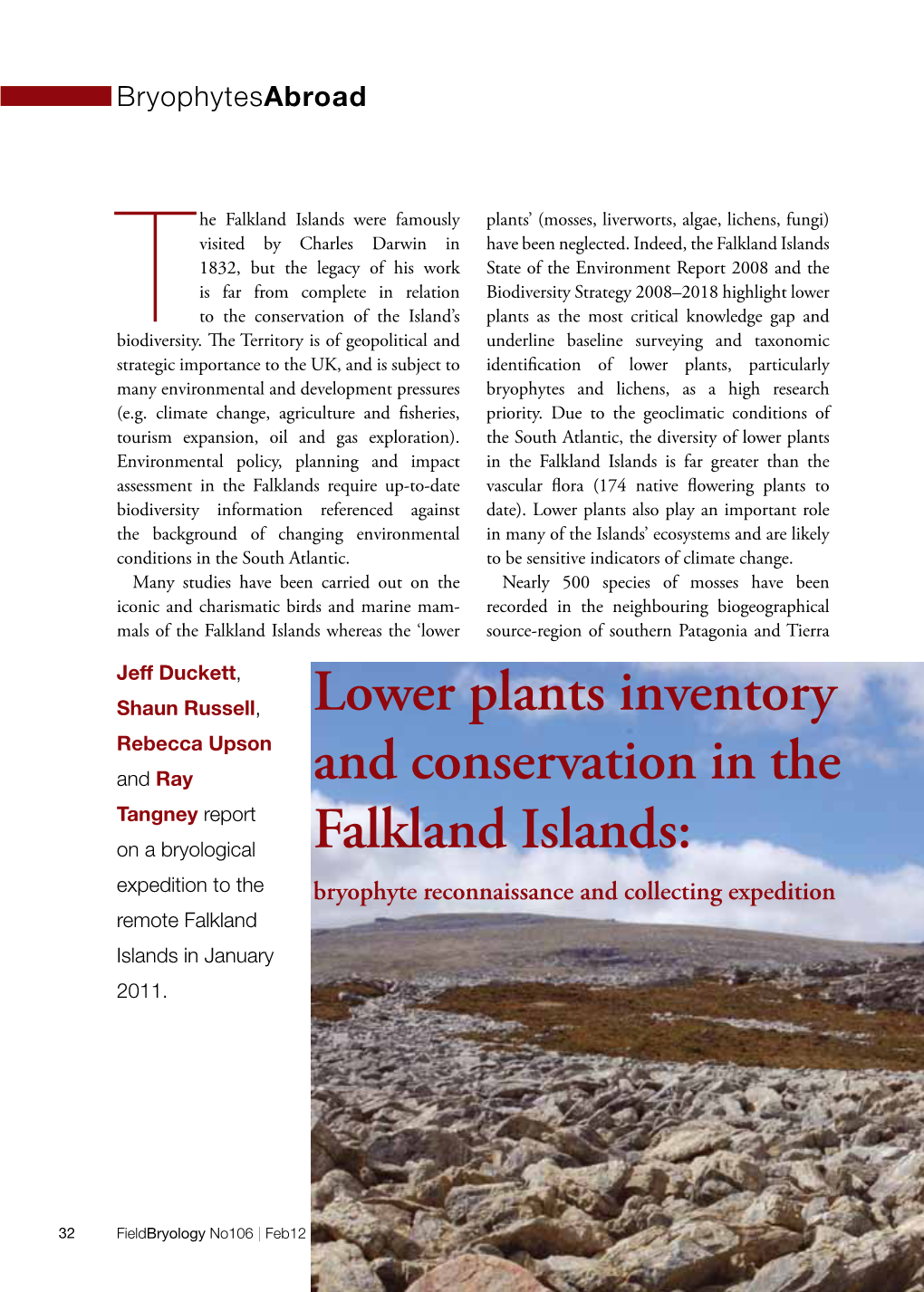 Lower Plants Inventory and Conservation in the Falkland Islands