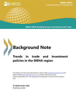 Trends in Trade and Investment Policies in the MENA Region