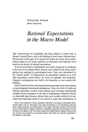 Rational Expectations in the Macro Model