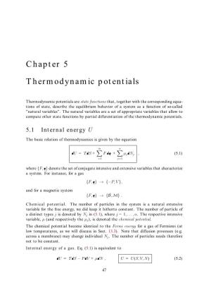 Chapter 5 Thermodynamic Potentials