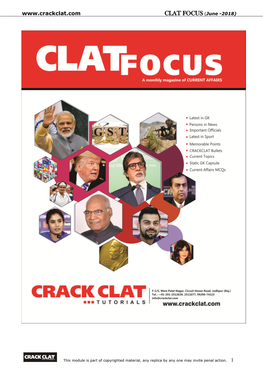 CLAT Focus Current Affairs