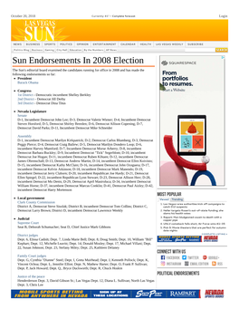 Sun Endorsements in 2008 Election