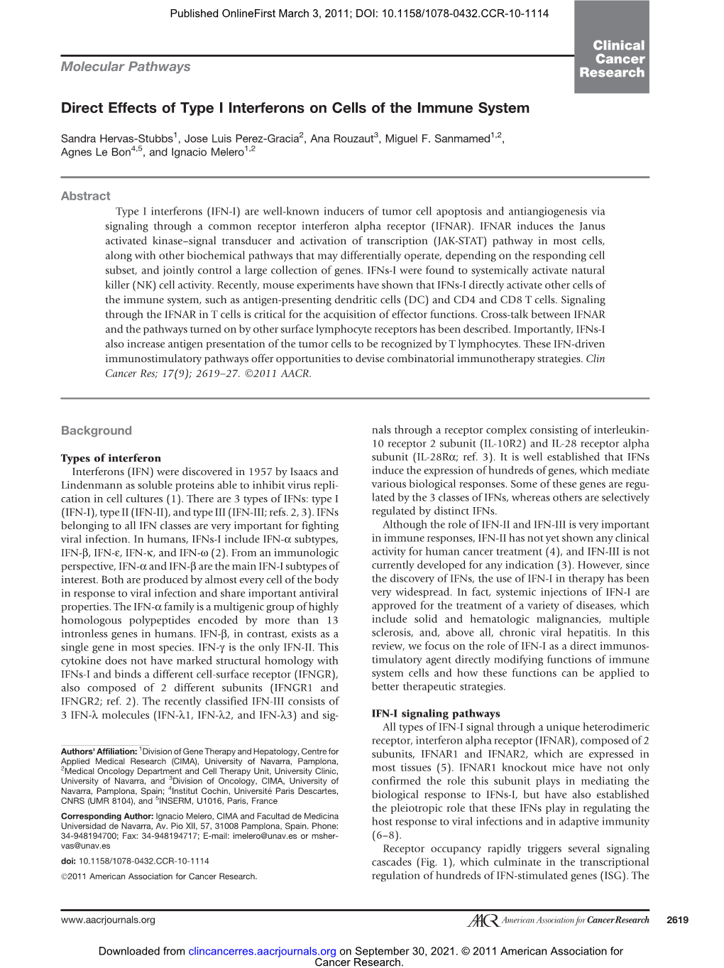 Direct Effects of Type I Interferons on Cells of the Immune System