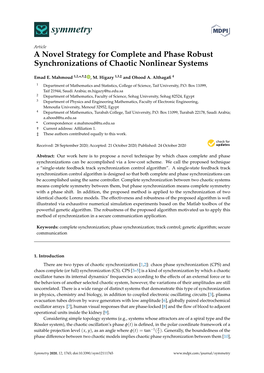 A Novel Strategy for Complete and Phase Robust Synchronizations of Chaotic Nonlinear Systems