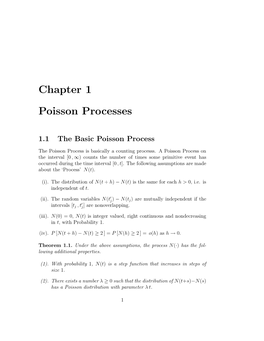 Chapter 1 Poisson Processes