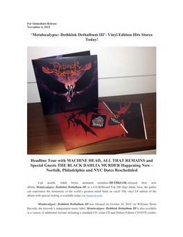 Metalocalypse: Dethklok Dethalbum III’: Vinyl Edition Hits Stores Today!