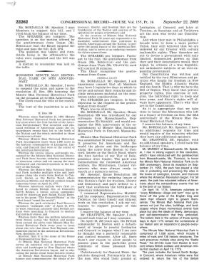 CONGRESSIONAL RECORD—HOUSE, Vol. 155, Pt. 16 September 22, 2009 Ms