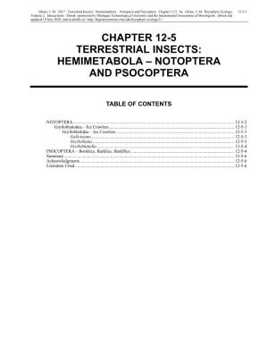 Volume 2, Chapter 12-5: Terrestrial Insects: Hemimetabola-Notoptera