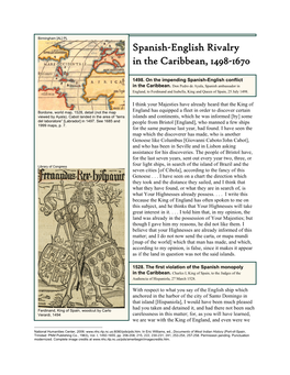 Spanish-English Rivalry, Caribbean, 1498-1670