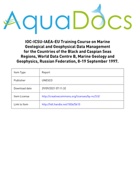 Intergovernmental Oceanographic Commission Training Course Reports 45
