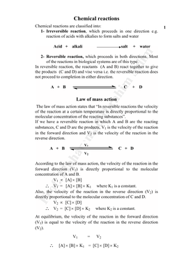 Chemical Reactions