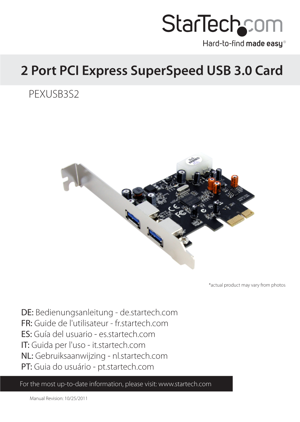 2 Port PCI Express Superspeed USB 3.0 Card PEXUSB3S2