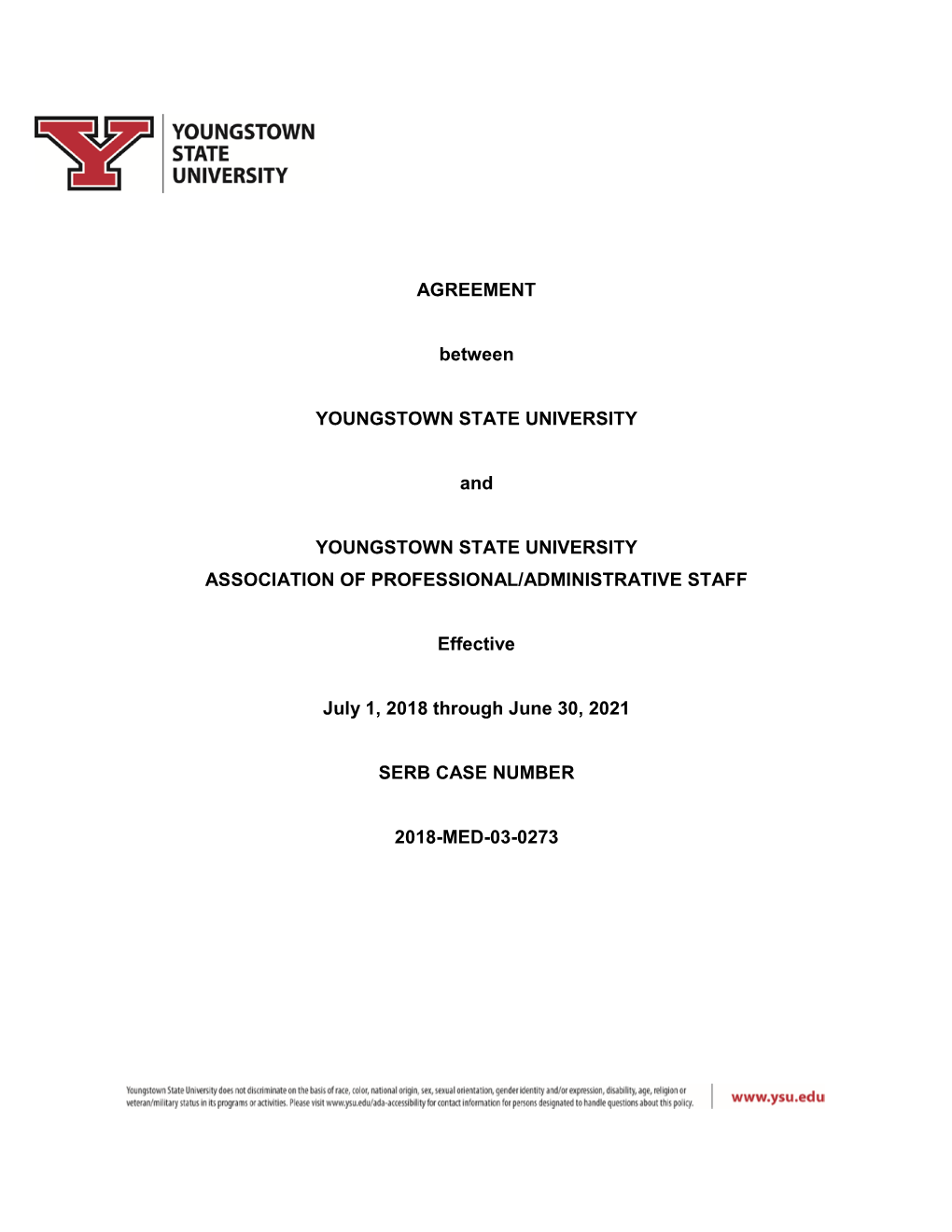 YSU APAS Agreement 2018-2021