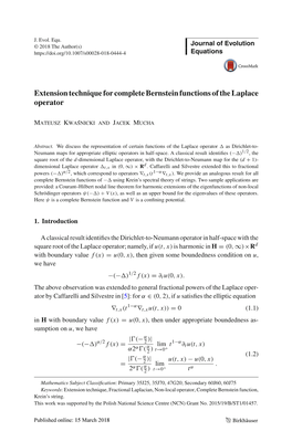 Extension Technique for Complete Bernstein Functions of the Laplace Operator