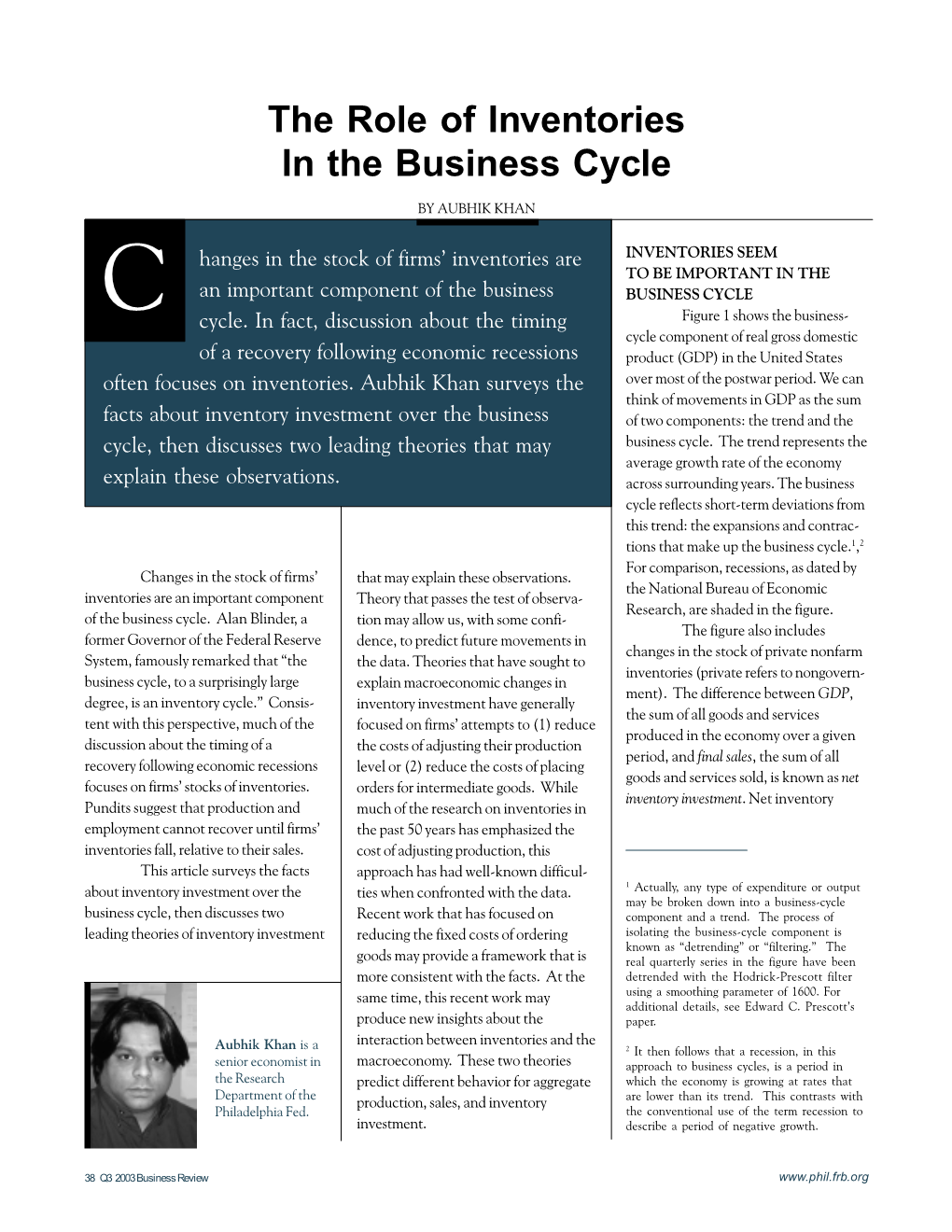 The Role of Inventories in the Business Cycle