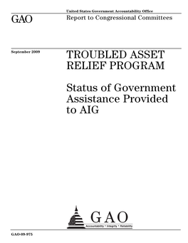 Status of Government Assistance Provided to AIG