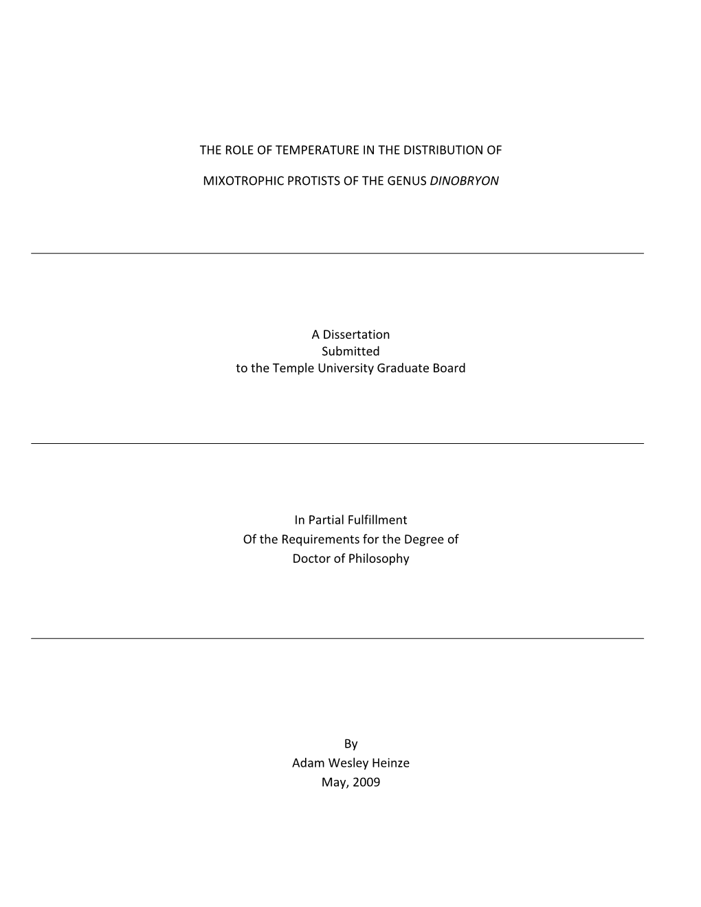 The Role of Temperature in the Distribution Of