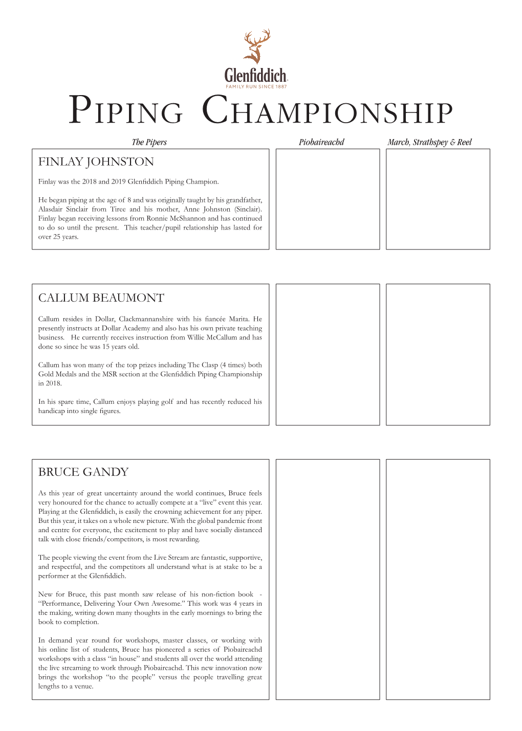 Glenfiddich Piping Championship
