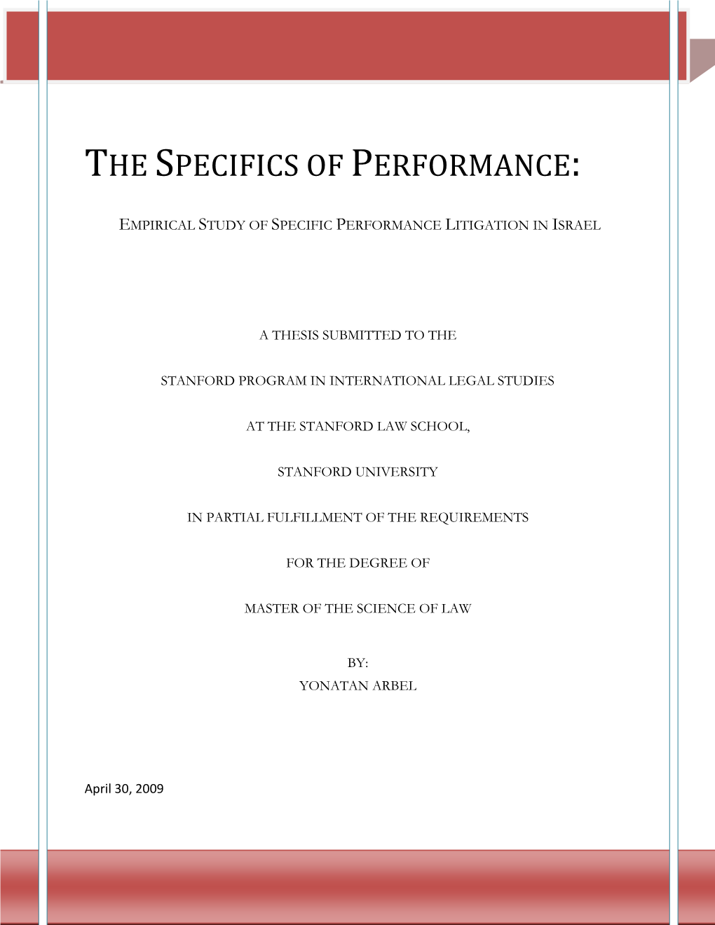 The Specifics of Performance