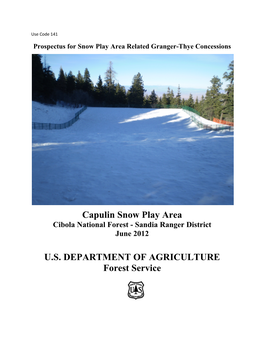 Capulin Snow Play Area U.S. DEPARTMENT of AGRICULTURE