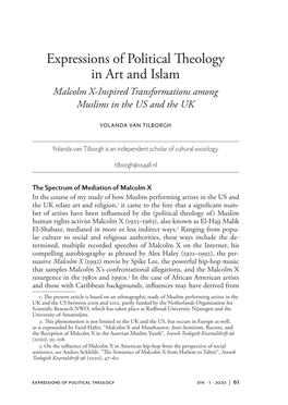 Expressions of Political Theology in Art and Islam Malcolm X-Inspired Transformations Among Muslims in the US and the UK