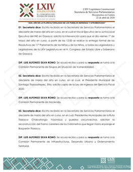 Documentos En Cartera 22 De Abril De 2020