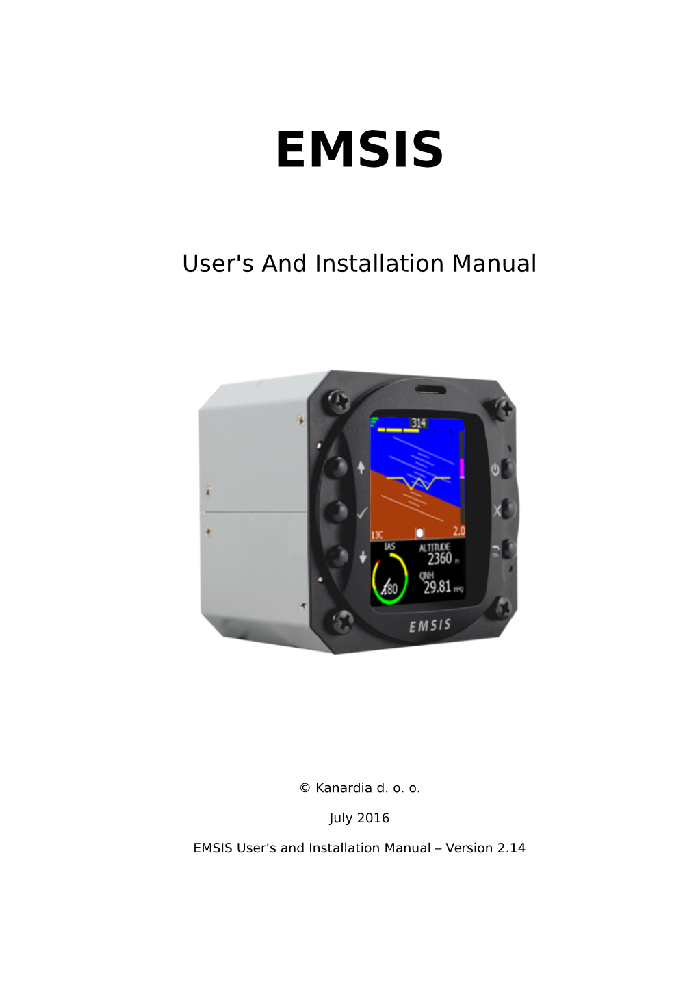 EMSIS User's and Installation Manual – Version 2.14 Contact Information