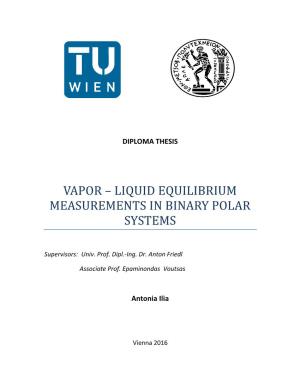 Liquid Equilibrium Measurements in Binary Polar Systems