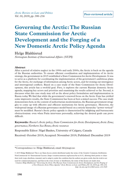 Governing the Arctic
