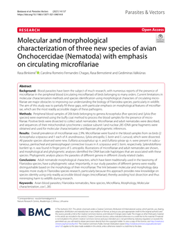 Molecular and Morphological Characterization of Three New