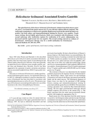 Helicobacter Heilmannii Associated Erosive Gastritis