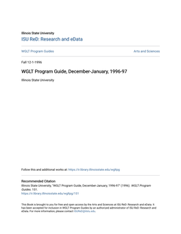 WGLT Program Guide, December-January, 1996-97