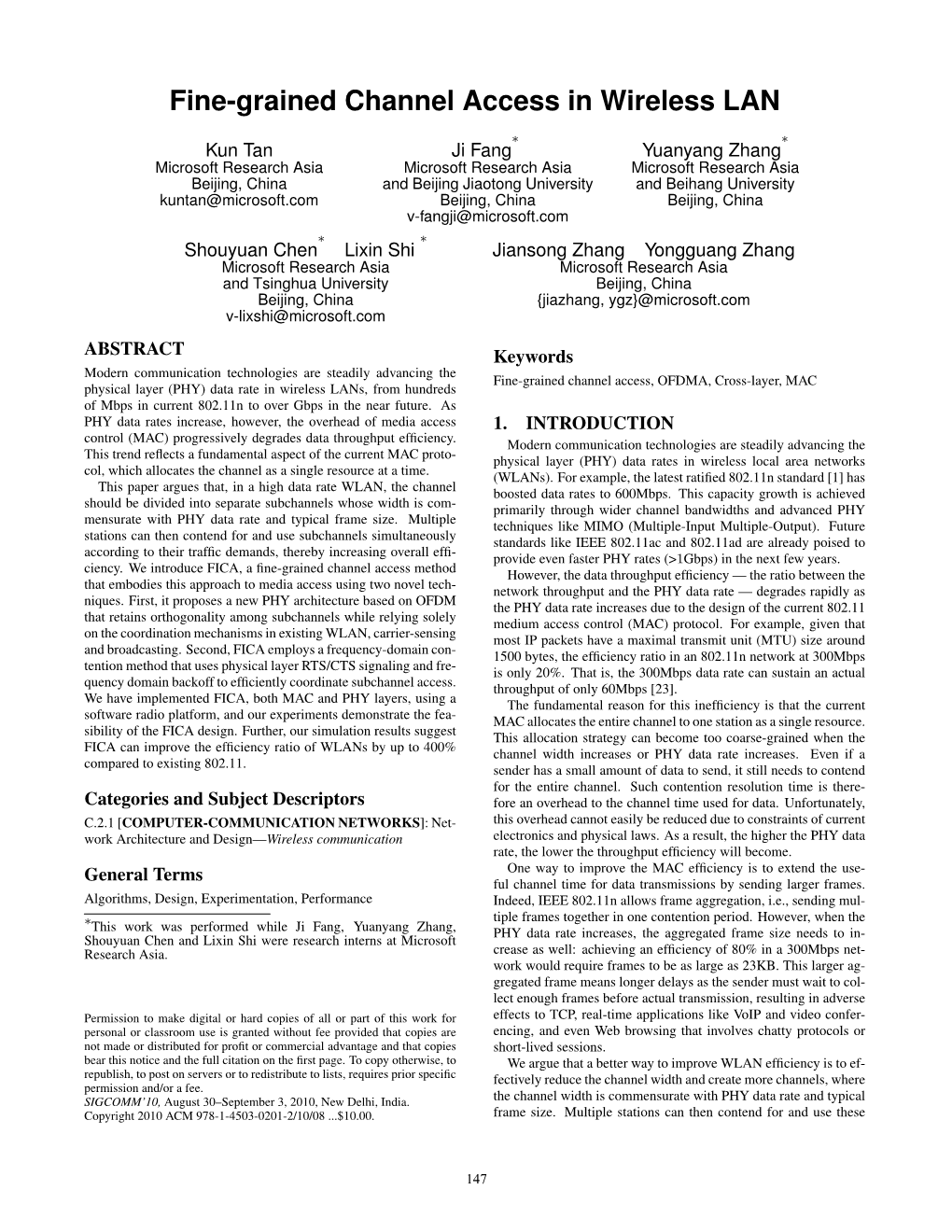 Fine-Grained Channel Access in Wireless