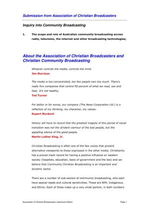 About the Association of Christian Broadcasters and Christian Community Broadcasting