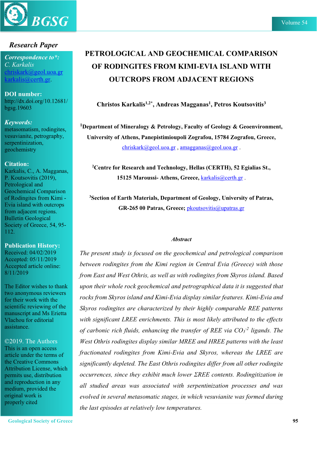 Petrological and Geochemical Comparison of Rodingites from Kimi