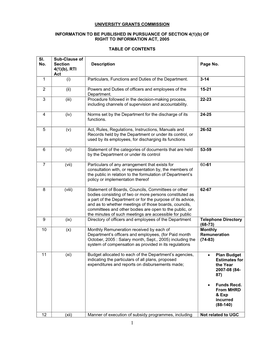 (B) of RIGHT to INFORMATION ACT, 2005 TABL