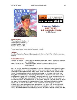 Teacher's Guide for Quiet Hero the Ira Hayes Story