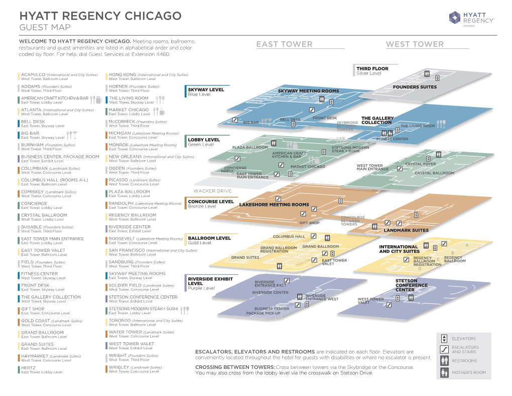 Hyatt Regency Chicago Guest Map