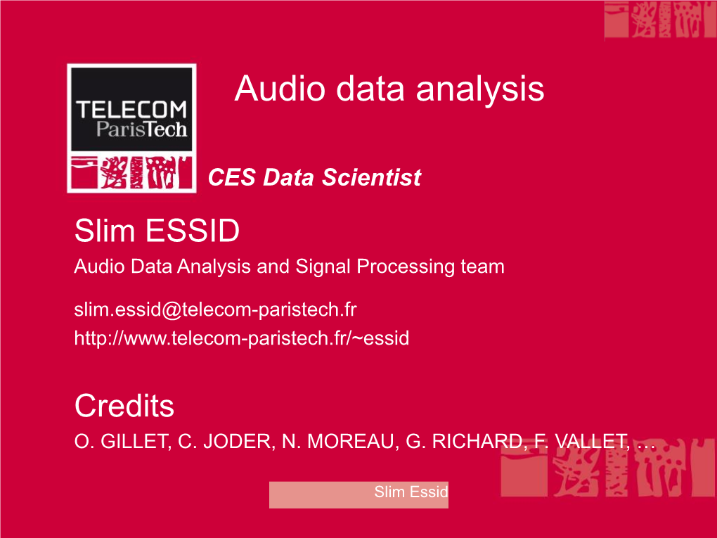 Audio Data Analysis