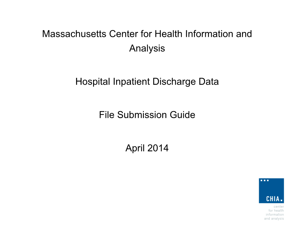 Massachusetts Center for Health Information and Analysis