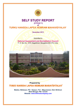 NAAC ‐ Accreditation Self Study Report 2015