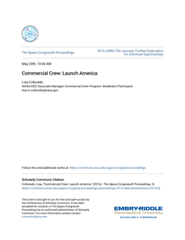 Commercial Crew: Launch America