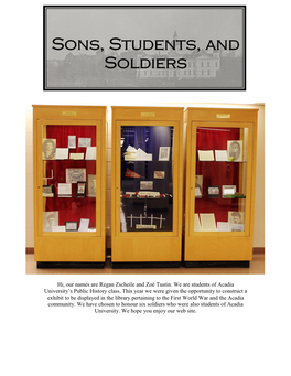 Sons, Students, and Soldiers