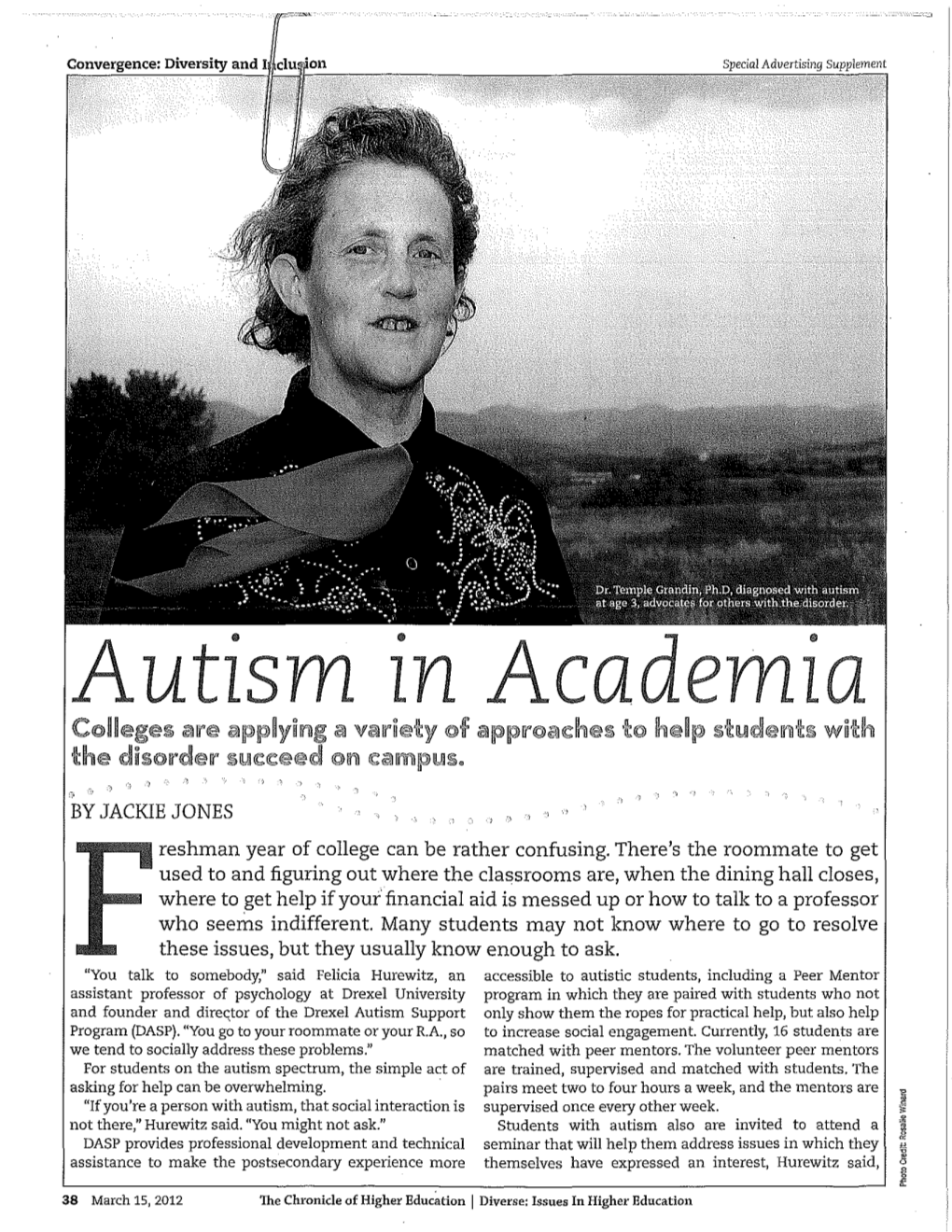 Autism in Academia Cc~Lege$ Are Applyir!G a Variety Cf Apprcache$ '~C Help Llitudenb" with the Di$C~'Der $Ult:Ceed Lor! Reamptlis